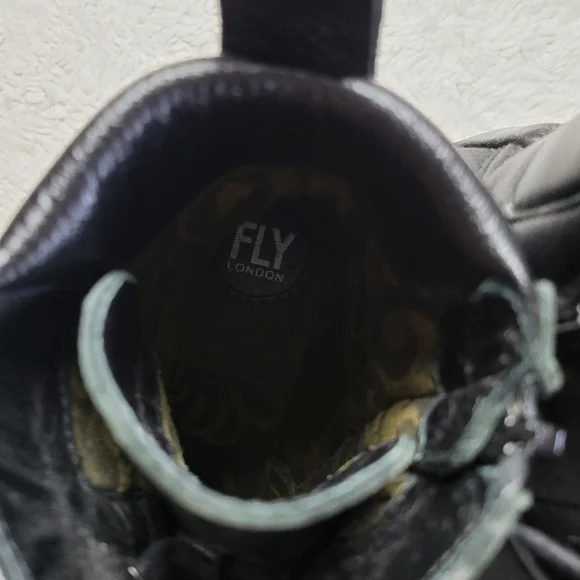 Fly London Yezi Leather Ankle Boots Women's 41 / US 10 Black - Picture 10 of 12